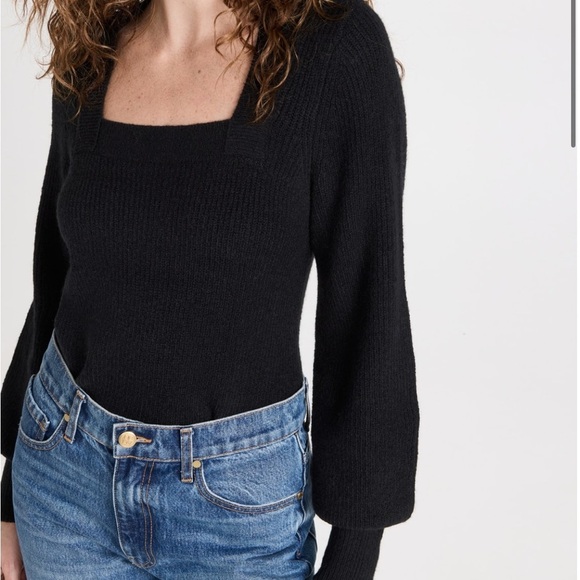 Madewell Melwood Square Neck Pullover Sweater black XL - Picture 3 of 10